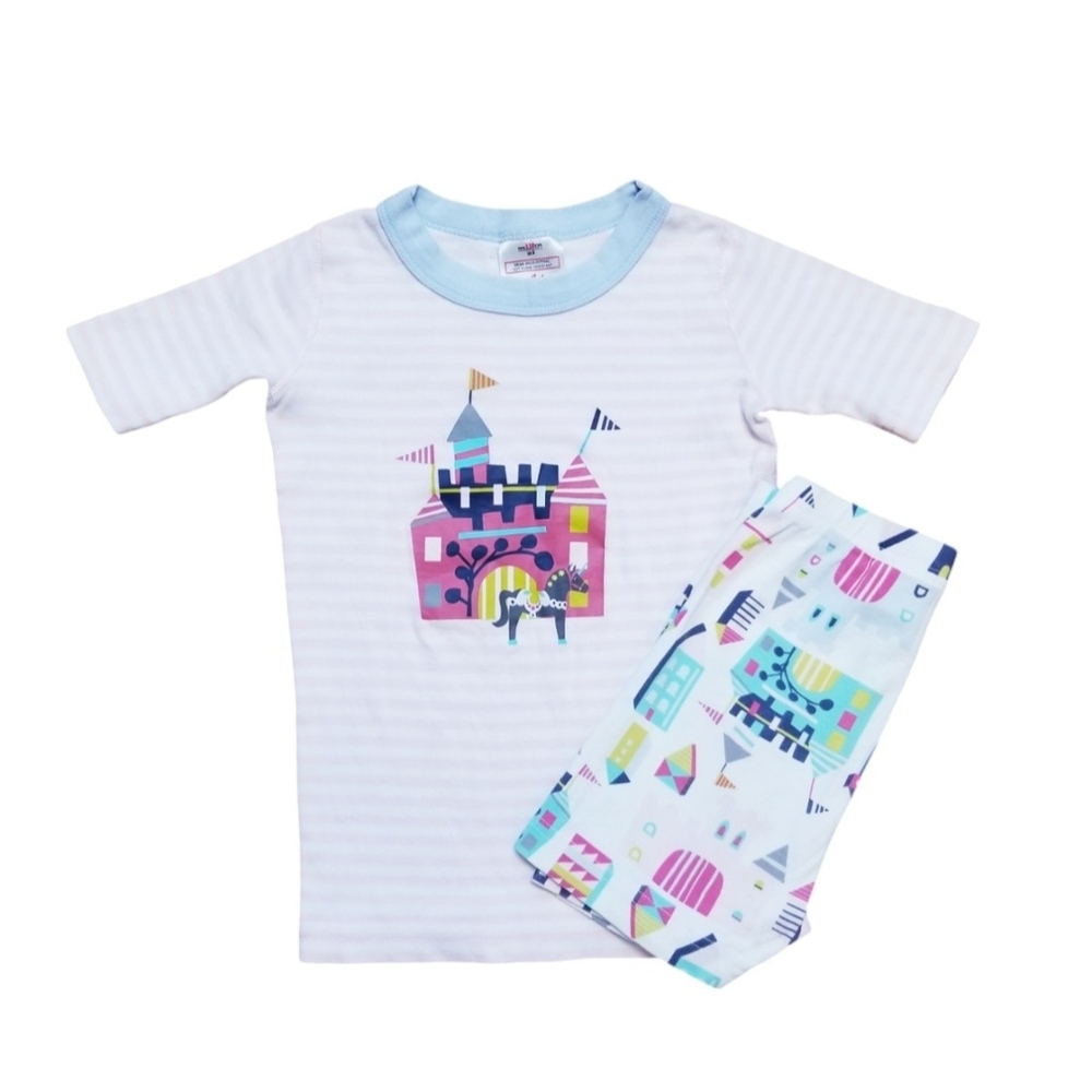Hanna Andersson Striped Castle Pajama Set 5T